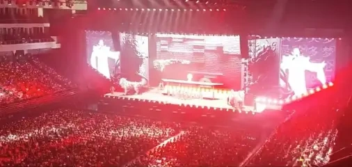 刘德华台北举行演唱会，天王嫂随行