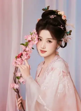 卢昱晓央视跨年化身桃花仙，甜笑撞碎春日温柔