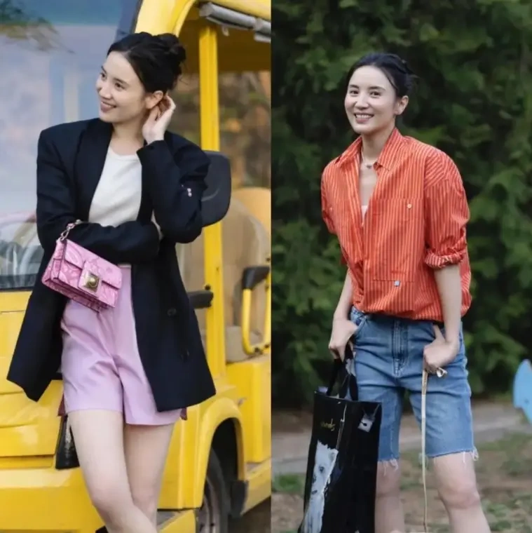 发不过胸、衣服穿松，45 岁美成少女样