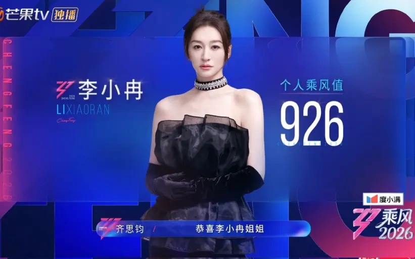 乘风 2026 一公结果：李小冉个人第一，团队表现反差明显！
