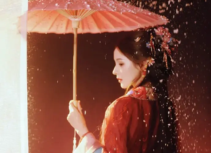 张予曦汉服撑伞 一颦一笑尽是古典温婉